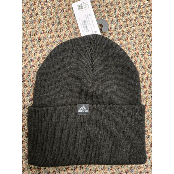 Adidas Wide Cuff 2 Fold Beanie 'Black/Grey' (Women's) IV3007 - Picture 6 of 7